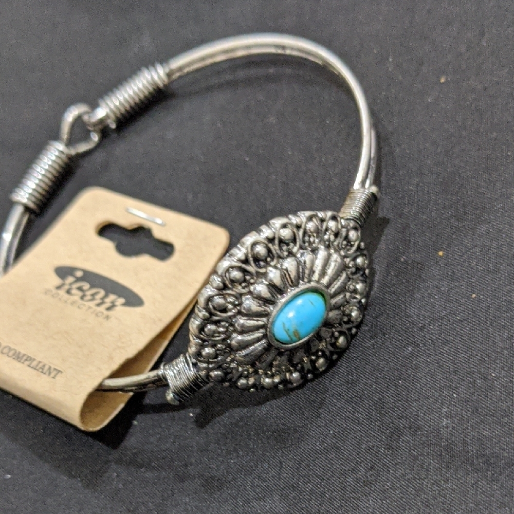 Icing Silver and Blue Southwestern Bracelet